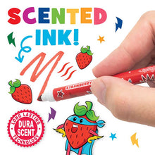 Load image into Gallery viewer, Close up of red strawberry Washable Smarkers Out of Packaging, focused on the scented ink
