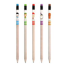 Load image into Gallery viewer, Candy Cane, Mint Cocoa, Snowberry, Sugar Plum, and Gingerbread scented Holiday Pencils out of tubes Fanned Out
