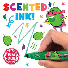 Load image into Gallery viewer, Close up of green watermelon Washable Smarkers Out of Packaging, focused on the scented ink
