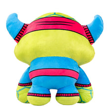 Load image into Gallery viewer, Bedtime Defenderz Green and Blue plush named Bruno in a back view
